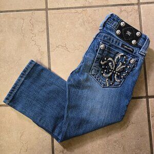 Miss Me Girl's Capris Jean Denim Size 10 JK6073P